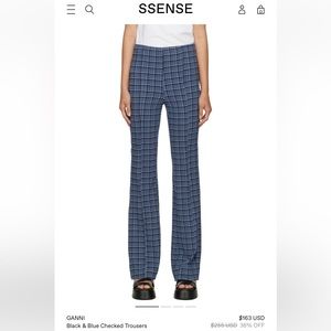 GANNI Blue Seersucker Pants